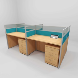 Straight Desks -  4 Way Cluster