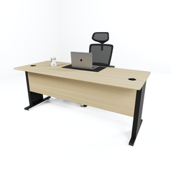 Straight Office Desk - Metal Legged