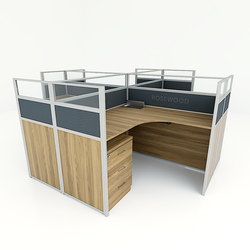 4 Shared L-shaped Office Desks