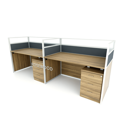 2 Shared Straight Office Desks - Side by Side