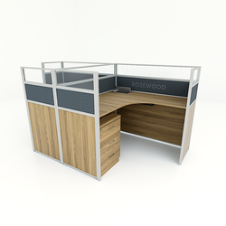 2 Shared L-shaped Office Desks - Side by Side